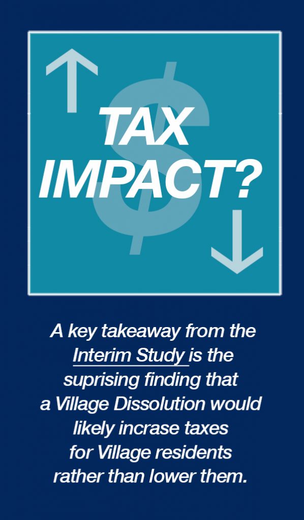 Study of Dissolution finds that Village dissolution may actually cost Village residents MORE in taxes