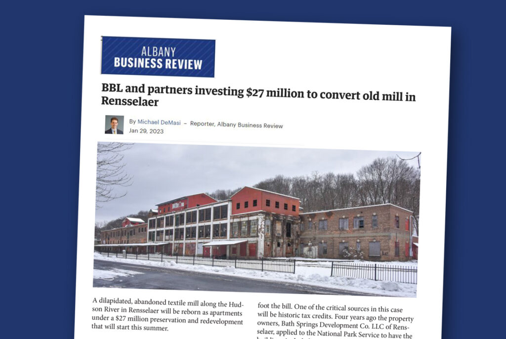 Restore NY Grant Funding supports redevelopment of an abandoned mill in Rensselaer NY