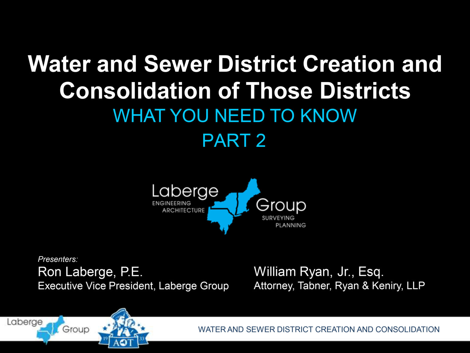 Request Presentation Slides for Creation of Water and Sewer Districts
