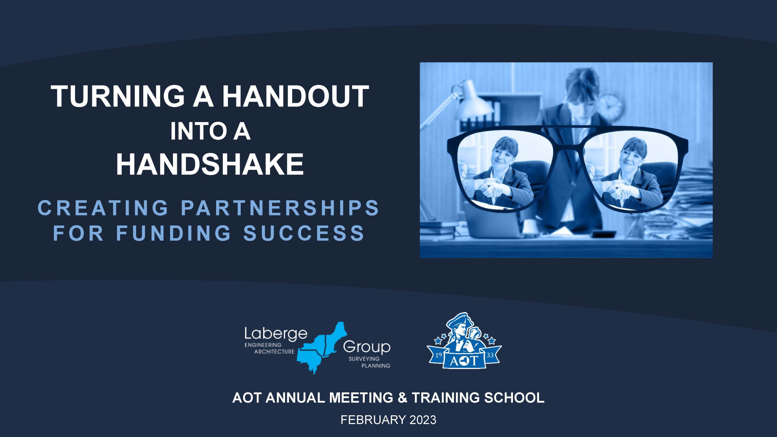 2023 AOT Handout to Handshake Funding 04 Cover Image of Laberge Group's published article "Turning A Handout Into A Handshake"