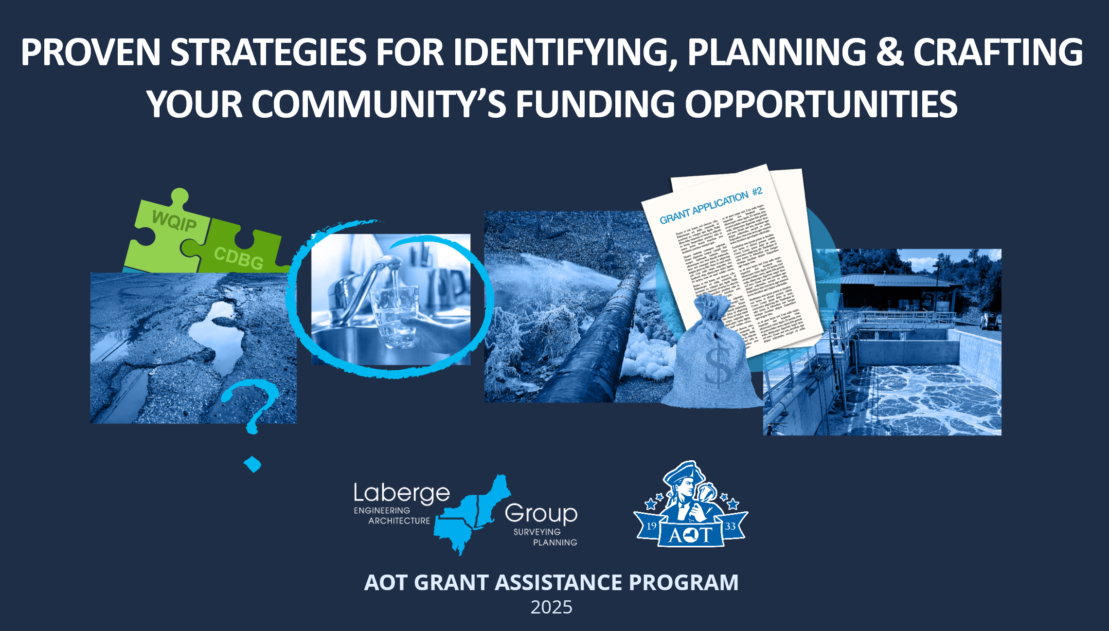 Cover Laberge Group's "Proven Strategies for Identifying, Planning & Crafting your Community's Funding Opportunities" presentation graphic.